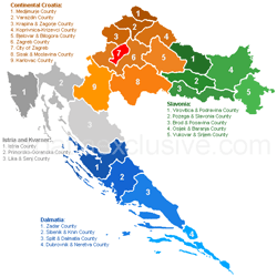 Map of Croatian Counties