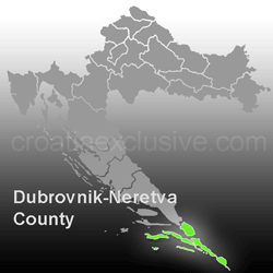 Map of Dubrovnik-Neretva County (Dubrovacko-Neretvanska Zupanija)