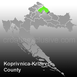 Map of Koprivnica-Krizevci County (Koprivnicko-Krizevacka Zupanija)