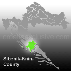 Map of Sibenik-Knin County (Sibensko-Kninska Zupanija)