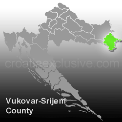 Map of Vukovar-Srijem County (Vukovarsko-Srijemska Zupanija)